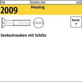 Senkschraube ISO 2009 Schlitz M12x 70 Messing 50 Stück