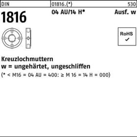 Kreuzlochmutter DIN 1816 M 48 x 1,5 Automatenstahl/14 H 10 Stück