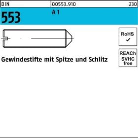 Gewindestift DIN 553 Schlitz/Spitze M6x 10 A1/1.4305 25 Stück