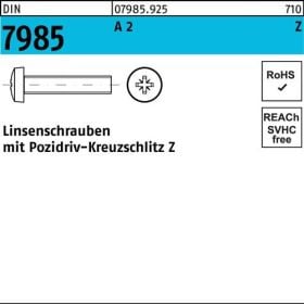 Linsenschraube DIN 7985 PZ M1,6x 12-Z A 2 1000 Stück