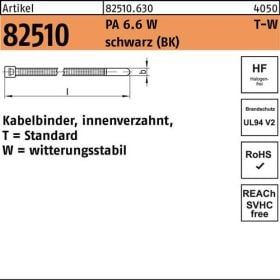 Kabelbinder R 82510 innenverz. 7,6x465 /130 PA 6.6 W sw 100St. HELLERMANNTYTON