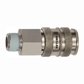 Riegler Schnellverschlusskupplung NW 10 Stahl / Messing vernickelt R 3/4 AG - 141555