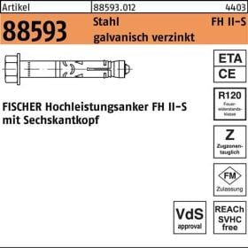Hochleistungsanker R 88593 FH II 10/50 S Stahl galv.verz. 50St. FISCHER