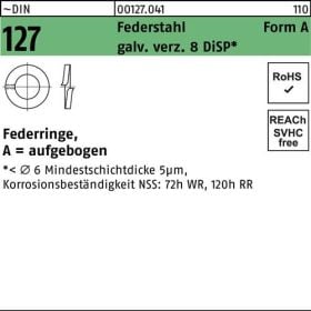 Federring DIN 127 A 3 Federstahl galv.verz. 8 DiSP 1000 Stück