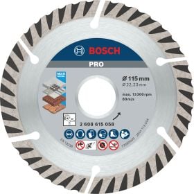 Bosch PRO Multi Material Diamanttrennscheibe 115 x 22,23 mm - 2608615058