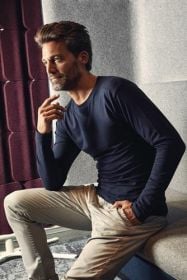 promodoro Langarm-T-Shirt Men’s Premium Größe L navy - 4099F-L-54