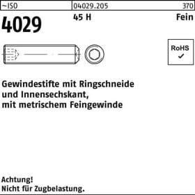 Gewindestift ISO 4029 Ringschneide/Innen-6kt M6x0,75x 16 45 H Feingew. 500St.