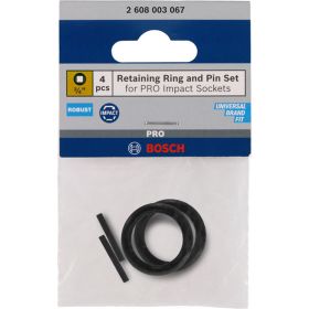 Bosch Haltering und Stift für PRO Impact Steckschlüsseleinsätze, 3/4 Zoll, 4‑tlg. - 2608003067