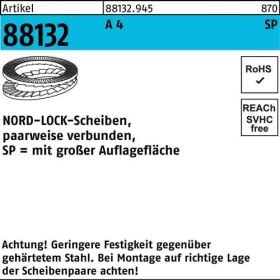 Unterlegscheibe R 88132 geklebt NL 18 SP SS A 4 100 Stück NORD-LOCK