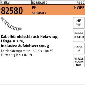 Kabelbündelschlauch R 82580 Helawrap 27 Polypropylen sw 1St. HELLERMANNTYTON