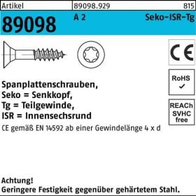 Spanplattenschraube R 89098 SEKO ISR TG 4x 30-T20 A 2 200 Stück
