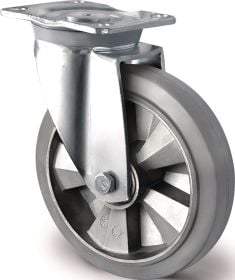 Schwerlastlenkrolle D.125mm Trgf.300kg Lenkrolle Elastikgummi