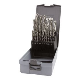RUKO Spiralbohrer-Satz DIN 338 Typ N, HSS-G - linksschneidend in ABS-Kunststoffkassette - 25 tlg. - 214215LiRO