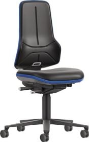 Arbeitsdrehstuhl Rl.Kunstlederpolster schwarz blau 470-640mm BIMOS