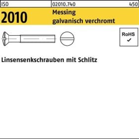 Linsensenkschraube ISO 2010 Schlitz M3x30 Messing galv. verchromt 200St.