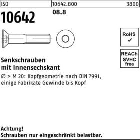 Senkschraube ISO 10642 Innen-6kt M3x 25 8.8 500 Stück