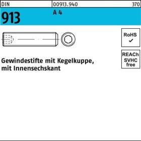 Gewindestift DIN 913 Kegelkuppe/Innen-6kt M6x 50 A 4 100 Stück