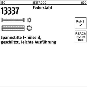 Spannstifthülse ISO 13337 geschlitzt 8x 60 Federstahl leichte Ausf. 100 Stück