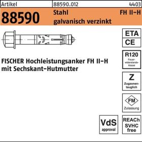 Hochleistungsanker R 88590 FH II 10/10 H Stahl galv.verz. 50St. FISCHER