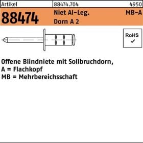 Blindniete R 88474 FLAKO 4,8x 30 Niet Aluminium/Dorn A 2 250 Stück GESIPA