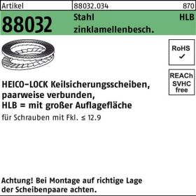 Keilsicherungsscheibe R 88032 HLB-22 Stahl zinklamellenb. breit 50St. HEICO