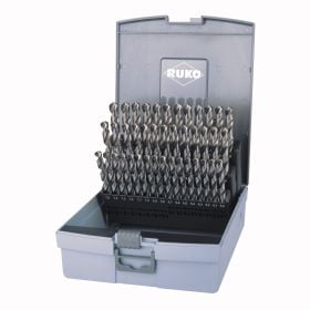 RUKO Spiralbohrer-Satz DIN 338 Typ N, HSS-G in Kunststoffkassette - 41 tlg. - 214218RO