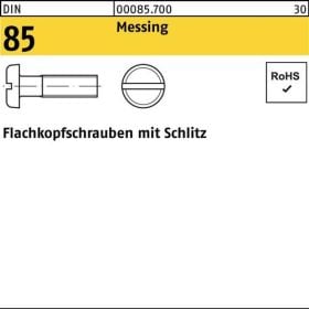 Flachkopfschraube DIN 85/ISO 1580 Schlitz M6x 16 Messing 200 Stück