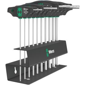 Wera 454/10 HF Set Imperial 2 Schraubendrehersatz Quergriff-Schraubendreher Hex-Plus mit Haltefunktion, zöllig - 05023454001