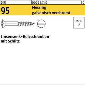 Holzschraube DIN 95 LIKO Schlitz 3,5x30 Messing galv. verchromt 200St.