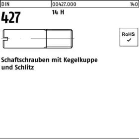 Schaftschraube DIN 427/ISO 2342 Kegelkuppe/Schlitz M8x 60 14 H 100 Stück
