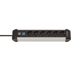 Brennenstuhl Premium-Alu-Line Steckdosenleiste mit Schalter 8-fach 3 m H05VV-F 3G1,5 - 1391030800