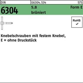 Knebelschraube DIN 6304 festem Knebel EM 12x 70 5.8 brüniert 1 Stück