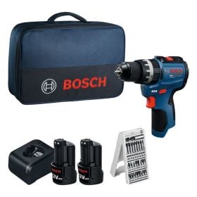 Bosch Akku-Schlagbohrschrauber GSB12V-31 / 2x Akku GBA 12V-20 inkl. Schrauberbit-Set in Werkzeugtasche - 06019S6103