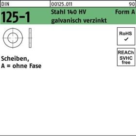 Unterlegscheibe DIN 125-1 A 6,4x12x1,6 Stahl 140 HV galv.verz. 1000St.