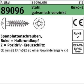 Spanplattenschraube R 89096 HAKO PZ 4x16-Z Stahl galv.verz. 1000St.