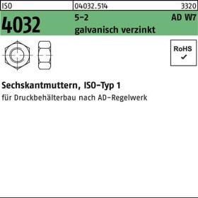 Sechskantmutter ISO 4032 M6 5-2 AD W7 galv.verz. 100 Stück