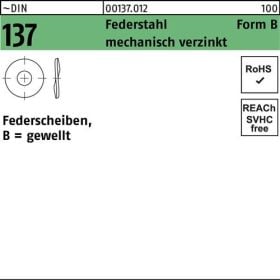 Federscheibe DIN 137 B 6 Federstahl mech.verz. 1000 Stück