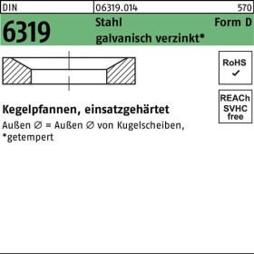 Kegelpfanne DIN 6319 Form D D 35 x56x12 Stahl galvanisch verzinkt 10 Stück