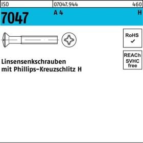 Linsensenkschraube ISO 7047 PH M6x 45-H A 4 200 Stück