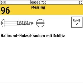 Holzschraube DIN 96 Halbrundkopf Schlitz 4,5x 30 Messing 200 Stück
