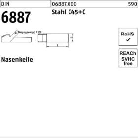 Nasenkeil DIN 6887 10x 8x 45 Stahl C45+C 25 Stück