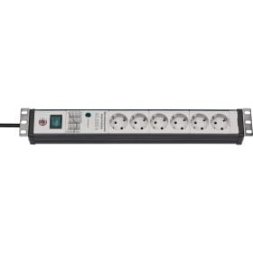 Brennenstuhl Premium-Line 60.000A Überspannungsschutz-Steckdosenleiste 6-fach schwarz/lichtgrau 3 m H05VV-F 3G1,5 19" Format - 1156057696