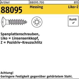 Spanplattenschraube R 88095 Liko PZ 3,5x 25-Z Messing 1000Stück