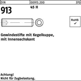 Gewindestift DIN 913 Kegelkuppe/Innen-6kt M4x 10 45 H 1000 Stück