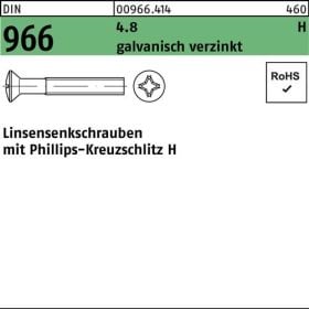 Linsensenkschraube DIN 966 Kreuzschlitz PH M4x12-H 4.8 galv.verz. 2000St.