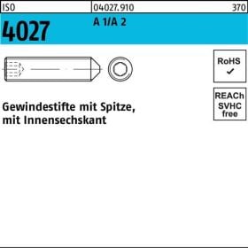 Gewindestift ISO 4027 Spitze/Innen-6kt M4x 8 A 2 500 Stück