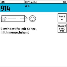 Gewindestift DIN 914 Spitze/Innen-6kt M10x 45 A 4 50 Stück