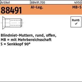 Blindnietmutter R 88491 SEKO M6/1,5 - 6,0 Aluminium 500 Stück