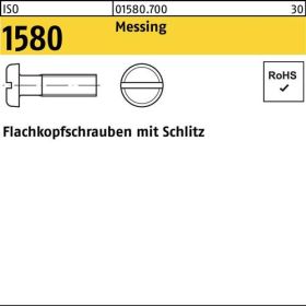 Flachkopfschraube ISO 1580 Schlitz M6x 16 Messing 200 Stück
