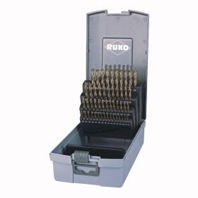 RUKO Spiralbohrer-Satz DIN 338 Typ N, HSS-R in Kunststoffkassette - 50 tlg. - 205217RO